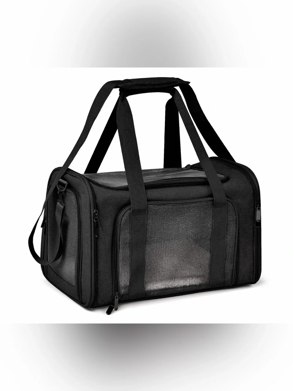 Black Large Portable & Foldable Cat/Pet Carrier with Shoulder Strap  25# Limit
